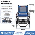 Zinger Blue Folding Power Chair with Armrests and Foldable Wheels