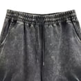 thumbnail image 3 of Rvwovn Men's Vintage Streetwear Shorts Elastic Drawstring Waist Distressed Summer Cotton Shorts, 3 of 5