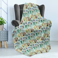 thumbnail image 4 of Funny Soft Flannel Fleece Throw Blanket, Monster Friends with Cuddlesome One-Eyed Creature and a Newborn Baby Boy, Cozy Plush for Indoor and Outdoor Use, 50" x 70", Multicolor, by Ambesonne, 4 of 5