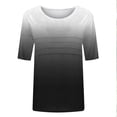 thumbnail image 5 of Sexlip Womens Short Sleeve Ombre Crew Neck T Shirt Breathable Fabric Lightweight Design Casual Silhouette for Vacation Looks Black M, 5 of 7