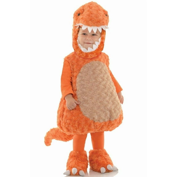 Underwraps Belly Babies T-Rex Orange Dinosaur Toddler Costume L 2-4T Unisex