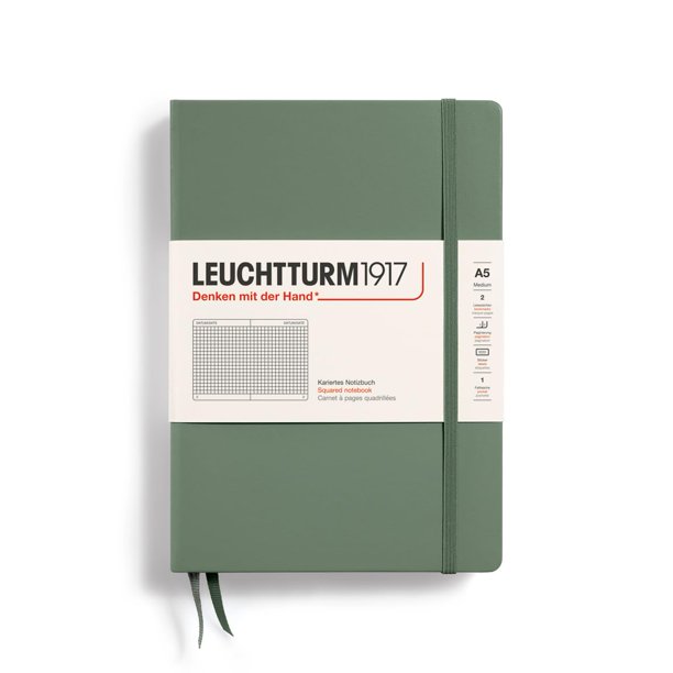 Cuaderno LEUCHTTURM1917 A5 mediano tapa dura 251 páginas color oliva