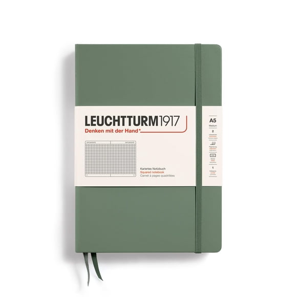 Cuaderno LEUCHTTURM1917 A5 mediano tapa dura 251 páginas color oliva