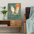 thumbnail image 5 of UXIEQU 12x16 Inch 2D Flat Sage Green Japanese Cranes Wall Art Minimalist Japandi Pastel Living Room Decor, 5 of 8