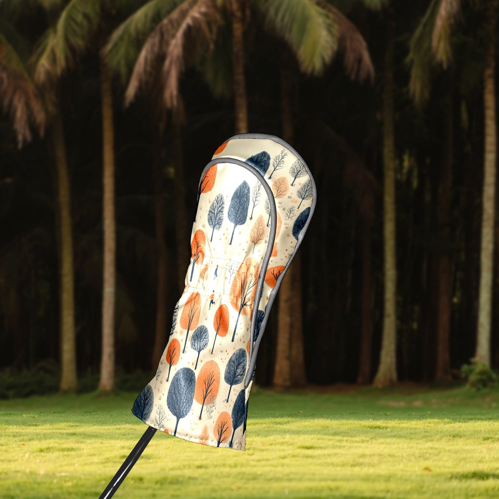 Golf Club Covers PU Leather Waterproof Head Covers for Fairway Woods Hybrids Trees Shrubs