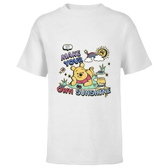 Disney Winnie the Pooh Make Your Own Sunshine - Short Sleeve T-Shirt for Kids - Customized-White