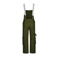 thumbnail image 6 of Denim Jumpsuits for Women Suspender Pants Straight Leg Casual Loose Overalls Multi Pockets Cargo Jeans Rompers Army Green,M, 6 of 6
