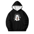 thumbnail image 3 of CBASIHI Girls Halloween Sweatshirts with Pockets Fleece Pullover Ghost Print Soft Cute Long Sleeve Hoodies Black 4 T, 3 of 8