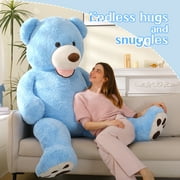 MorisMos 6 Feet Big Plush Giant Teddy Bear Premium Soft Stuffed Animals Blue