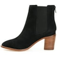 thumbnail image 2 of Journee Signature Womens Genuine Leather Tazlyn Round Toe Stacked Chelsea Booties, 2 of 8
