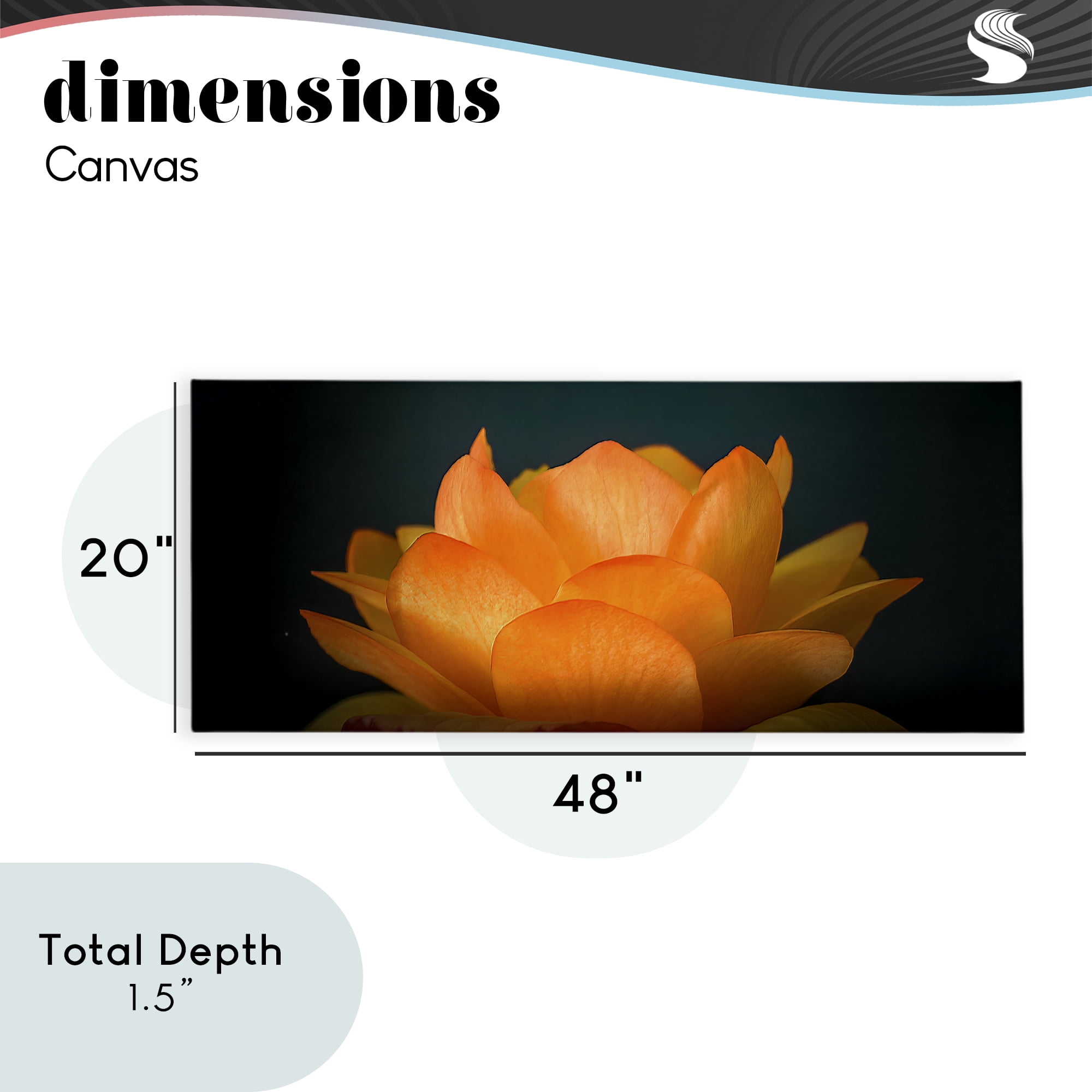 Glowing Orange Lotus Canvas Wall Art, design by Phillip Flowers