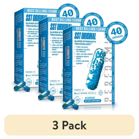 (3 pack) Performix SST Original Formula Energy Supplement, Timed Release Energy, Vitamin B-12, Caffeine 40 Liquid Capsules