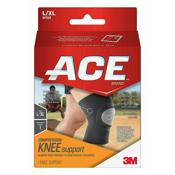 ACE Brand Compression Knee Support, L/XL, Breathable