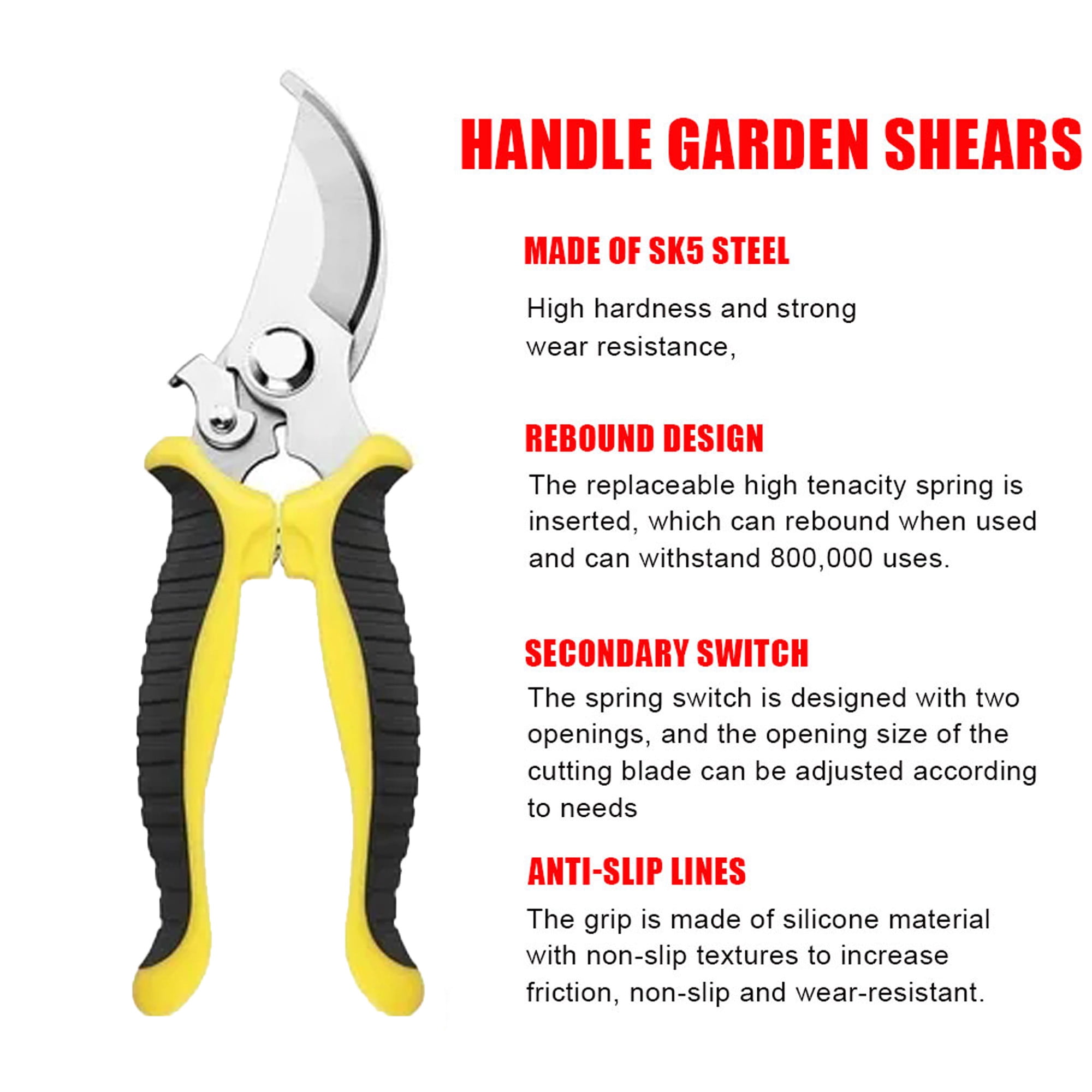 Secateurs Gardening Scissors, Heavy Duty Pruning Shears Gardening Scissors  For Cutting And Trimming Tree Branch, Herb, Rose, Flower - Temu