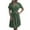 Green, variant on Women's Summer Boho Polka Dot Dress Short Sleeve Button Up Dress V Neck Swing Sun Dress Work Casual Mini Midi Dress
