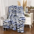 thumbnail image 4 of Home Soft Things Multi Jacquard Faux Fur Throw - Blue - 50x60'', 4 of 13