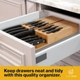 thumbnail image 3 of JumblWare Bamboo Knife Block, Wooden Knife Drawer Organizer for 12 Steak Knives, 3 of 8