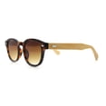 thumbnail image 6 of Bamboo Wood Arm Keyhole Round Horn Rim Hipster Vintage Vibe Sunglasses Tortoise - Brown, 6 of 8