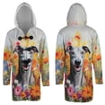 thumbnail image 3 of Welcome Spring Summer Italian Greyhound Portrait Flower Blue Sky All Over Print 3D Hooded Duffle Toggle Coat Greyhound Dog Lover - 12001, 3 of 6