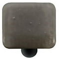 thumbnail image 1 of Hot Knobs HK1042-KB Deco Gray Square Glass Cabinet Knob - Black Post, 1 of 1
