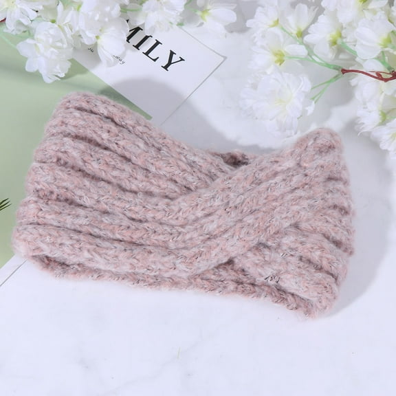 MUSEYA 1pc Warm Headbands for Women Fabric Chic Design Use Headwear Pink