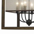 thumbnail image 2 of Benjara BM223601 Rectangular Chandelier with Wooden Frame & Organza Striped Shade, Brown, 2 of 5