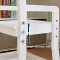 thumbnail image 7 of Twister.CK Kids Desk and Chair Set, Children Corner Study Table with Bookshelf, Cloth Drawers and Bulletin Board for Girls, White, 7 of 7
