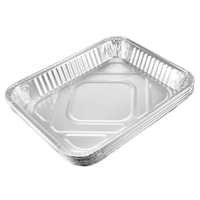 12.6" x 10.5" Aluminio Papel Sartenes, 81oz Desechables Bandejas Contenedores para Cocina Asar Hornear Cocinar 8uds