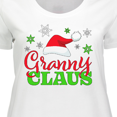 thumbnail image 4 of Inktastic Granny Claus with Christmas Santa Hat and Snowflakes Women's Plus Size T-Shirt, 4 of 5