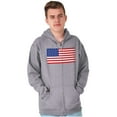 thumbnail image 4 of Classic American Flag USA Pride Zip Up Hoodie Men's Women's Brisco Brands X, 4 of 6