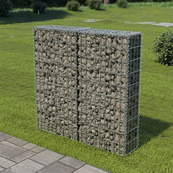 Casafoyer Gabion Wall with Covers Galvanized Steel 39.4"x7.87"x39.4"