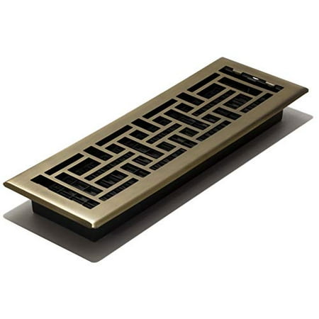 

Decor Grates AJH414 4x14 Inches Antique Brass Oriental Floor Register