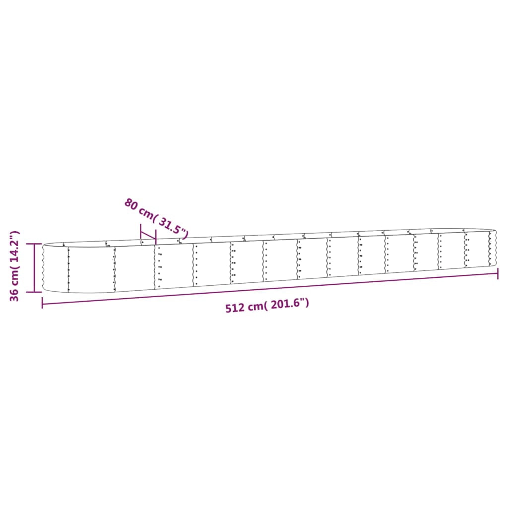 vidaXL Raised Garden Bed Raised Flower Bed Galvanized Steel Outdoor Planter