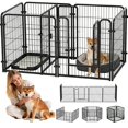 thumbnail image 1 of Valla para perro 7 paneles plegable portátil con puerta 120 x 60 x 60 cm adecuada para perros pequeños y medianos, 1 of 7