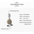 thumbnail image 3 of Sunflower Charms Sterling Silver Charms Fit Pandora Charms Bracelet You Are My Sunshine Charms Pendant Necklaces Jewelry Gifts For Women Mom Wife, 3 of 4