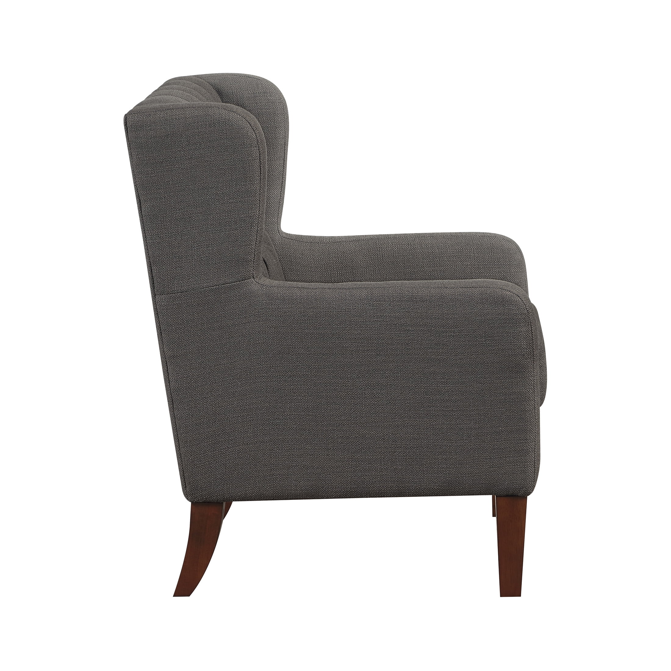 OakvillePark Varen Textured Fabric Buttom-Tufted Wing Back Accent Chair, Dark Gray