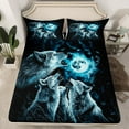 thumbnail image 2 of Manfei Wild Wolves Bed Sheets Set Full Size,Jungle Wildlife Bedding Sets Full Size,Howling Wolf Bed Sheets Full,Breathable Bedroom Decor,4-Piece, 2 of 7