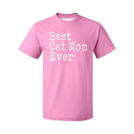 P&B Best Cat Mom Ever Men's T-shirt, Azalea Pink, (Best Cat T Shirts)