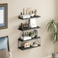 thumbnail image 2 of Fairy Bathroom Floating Shelves, 4 Tiers 15.8in Rustic Wood Wall Decor for Bathroom, Kitchen, Living Room, Black, 2 of 6