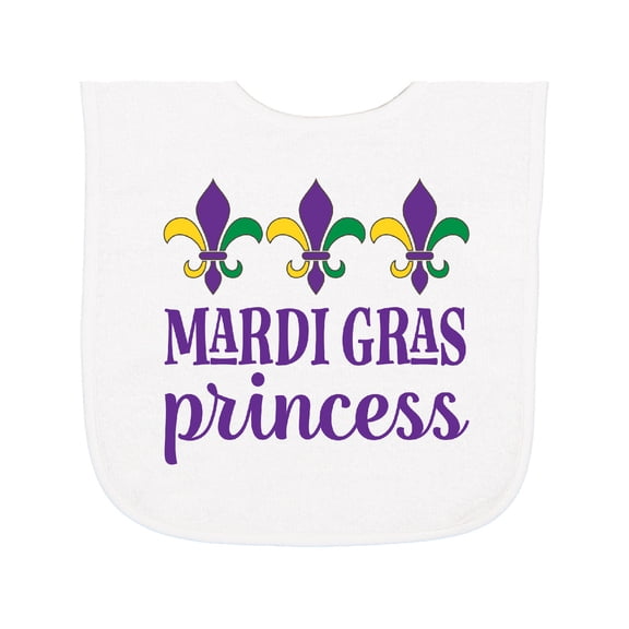 Inktastic Mardi Gras Princess Baby Terry Cloth Bib