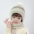 thumbnail image 2 of kaondbfi Kids Travel Essentials Clothing Accessories Beanie Hats for Girls Girls Winter Slouchy Knit Warm Hats Wool Cap Scarf Integrated Pullover Cap Cute Parent Child Knitted Hat, 2 of 3