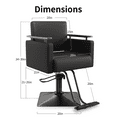 thumbnail image 4 of Baasha Luxury All Black Salon Chair, Comfortable Stylist Chair with Stainless Steel Armrest, Heavy-duty hydraulic Pump, Soft Leather, 360° Swivel, Weight Capacity 330 lbs, 4 of 9
