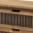 thumbnail image 6 of Baxton Studio Clement Rustic Transitional Medium Oak Finished 3-Drawer Wood Spindle Chest, 6 of 9
