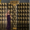 8 ft. 7 in. Black and Gold Masquerade Column with Topper