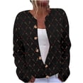 thumbnail image 1 of Birdeem Cardigan de Noël pour Femmes, Manches Longues Imprimé Ajouré, Veste Décontractée, 1 of 5