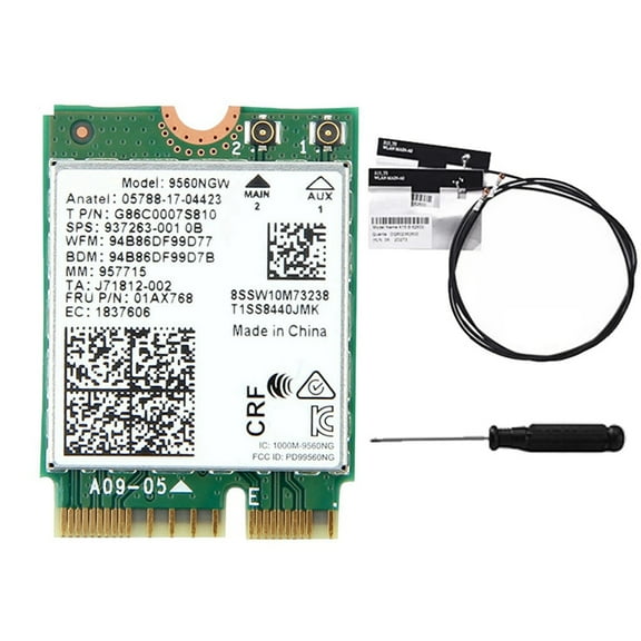 9560NGW WiFi Card 2XAntenna 1730Mbps Wireless 9560AC 2.4G 5G Dual Band BT 5.0 802.11Ac M.2 CNVI 9560NGW Wireless Card