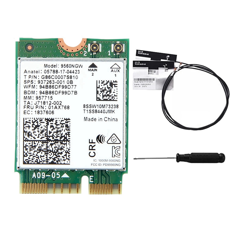 Intel Dual AC 9560 9560NGW Wireless Card – 802.11ac, NGFF, Bluetooth 5.0, 1733Mbps – Tested
