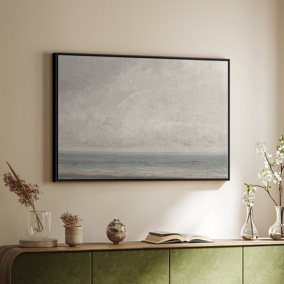 Vintage Landscape-CCCXLIII By Wexford Home Framed in Black Wood Gallery Wrapped Canvas 17 in. x 25 in.