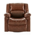 thumbnail image 2 of BELLEZE Faux Leather and Swivel Glider Recliner Living Room Chair, Caramel, 2 of 7