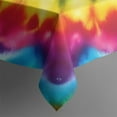 thumbnail image 5 of Colorful Rainbow Tie Dye Spiral Pattern Square Tablecloth,Waterproof Square Table Cover,Wipeable Spillproof Washable Table Cover for Home Kitchen Party Decor 52"x52"(132x132cm), 5 of 6